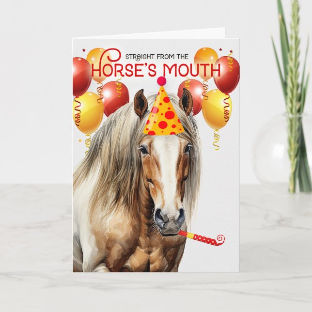 Clydesdale Chestnut Draught Horse Funny Birthday Card (Front)