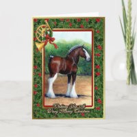 Clydesdale Draught Horse Blank Christmas Card