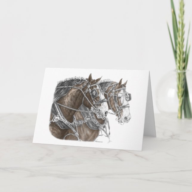 Clydesdale Draught Horse Team Card (Front)