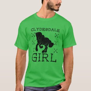 Clydesdale Girl Horse Equestrian Scottish Horse fu T-Shirt