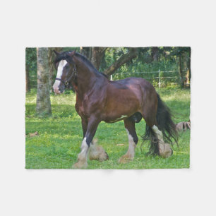 Clydesdale Horse Fleece Blanket