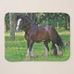 Clydesdale Horse Sherpa Blanket