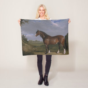 Clydesdale Stallion (Thoroughbred Horse) (Animal) Fleece Blanket
