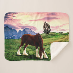 Clydesdale Sunset Sherpa Blanket