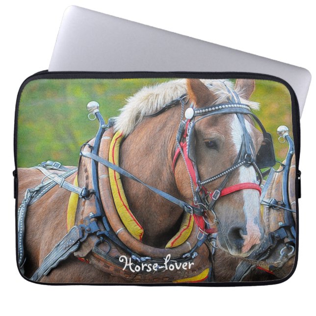 Clydesdale Team Horse-lover's Laptop Sleeve (Front)