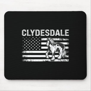 Clydesdale Usa Flag Equestrian Horse Breed Women M Mouse Pad