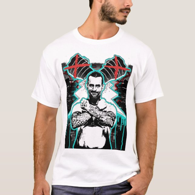 Cm Punk T-ShirtCM PUNK ''X'' (BADART)  T-Shirt (Front)