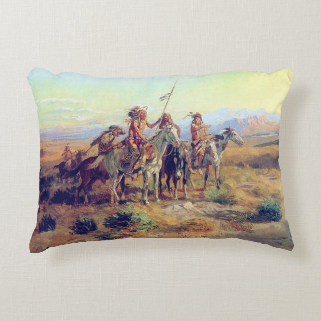 CM Russell The Scouts Fine Art Decorative Pillow (Front)