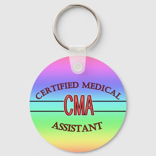 CMA Certified Medical Assistant LOGO Keychain (Front)