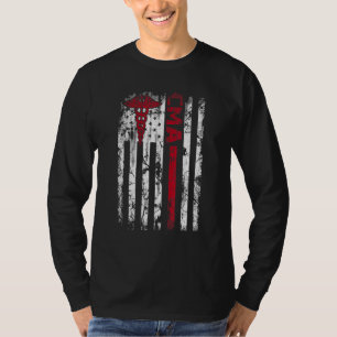 Cma Certified Medical Assistant Usa Flag Nurse Med T-Shirt