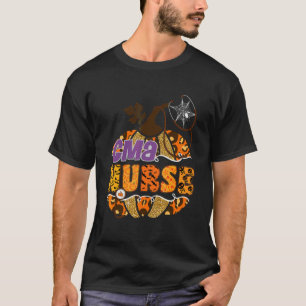 Cma Nurse Stethoscope Halloween Pumpkin Leopard Nu T-Shirt