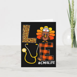Cma Nurse Turkey Thanksgiving Day Love Nurse Life Card