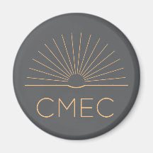 CMEC Fridge Magnet - grey with peach logo
