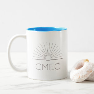 CMEC Two-Toned Mug - gray logo, turquoise interior