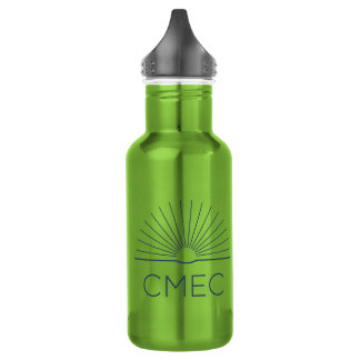 CMEC Water Bottle - 18 oz, green with navy logo