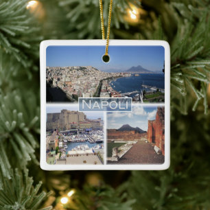 CMP030 NAPLES, MOUNT VESUVIUS, Italy,  Ceramic Ornament