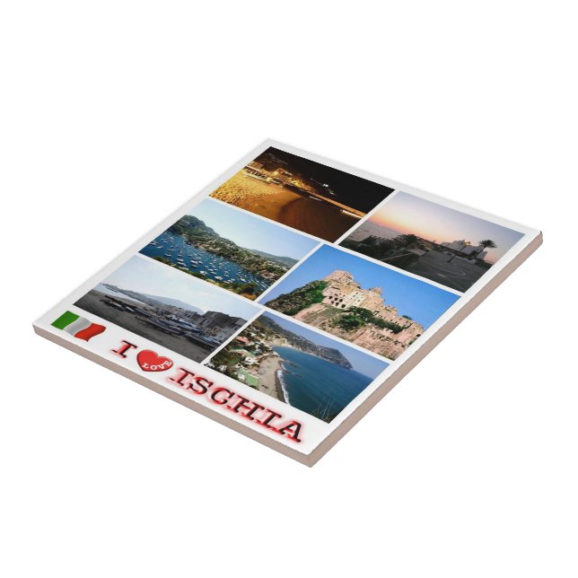 CMP068 ISCHIA I Love, Campania, Italy, Tile (Side)