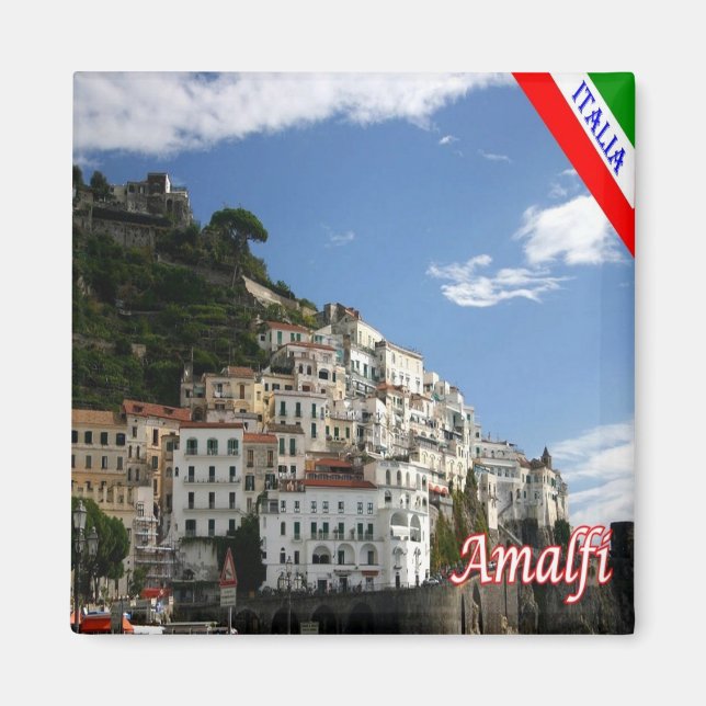 CMP142 AMALFI, Panorama, Italy, Fridge Magnet (Front)