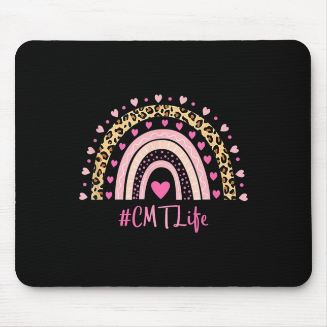 Cmt Nurse Leopard Print Boho Rainbow Nurse's Week  Mouse Pad (Front)