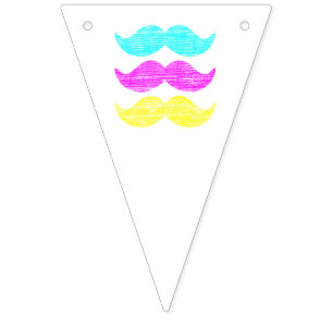 CMY Moustaches Bunting Flags