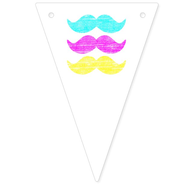 CMY Moustaches Bunting Flags (First Flag)