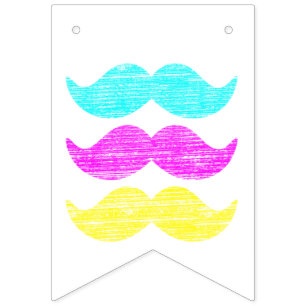 CMY Moustaches Bunting Flags