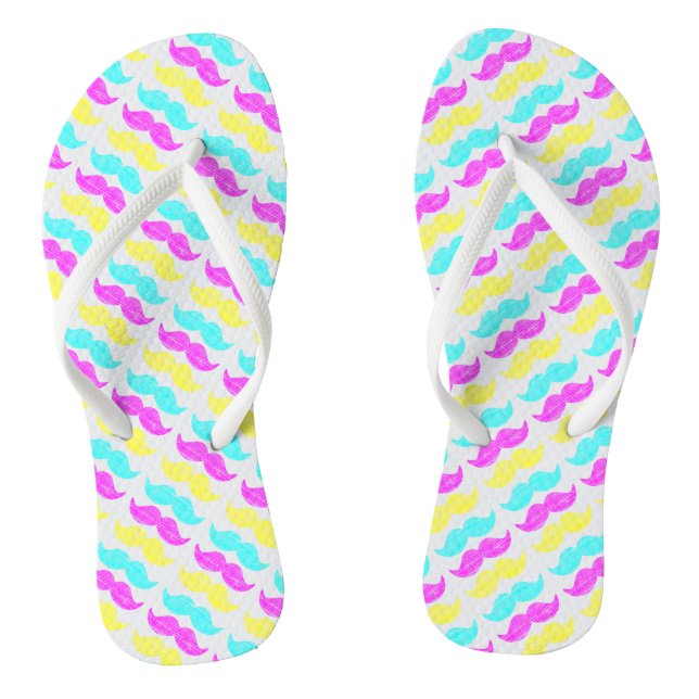 CMY Moustaches Flip Flops (Footbed)