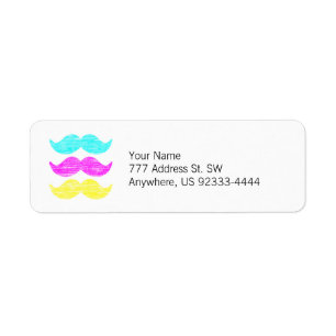 CMY Moustaches (letterpress style)