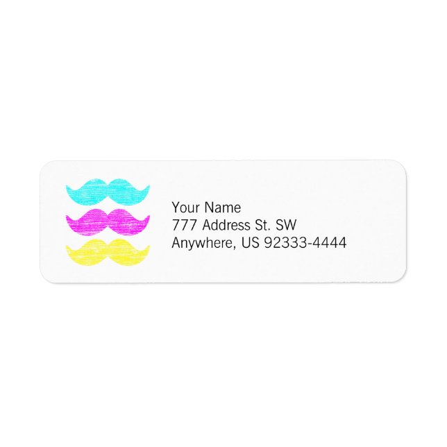 CMY Moustaches (letterpress style) (Front)