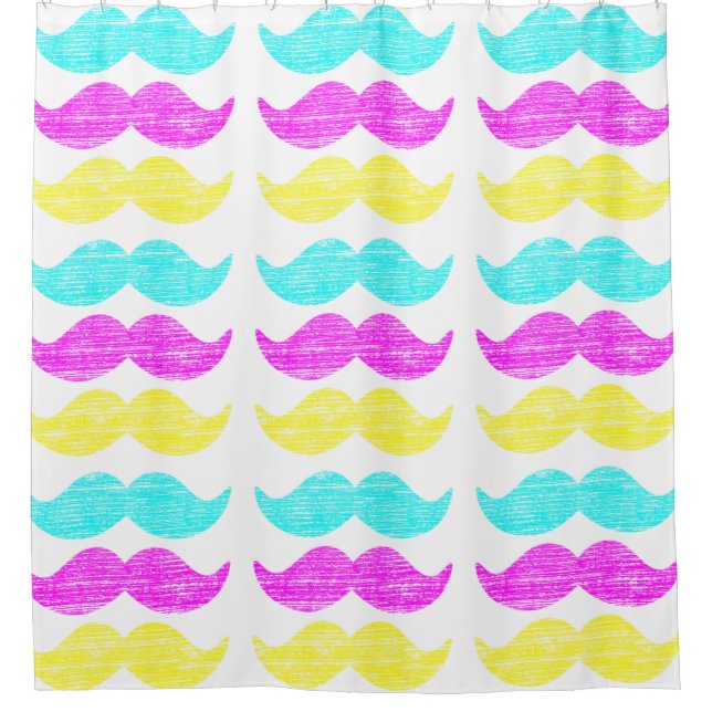 CMY Moustaches (letterpress style) Big Pattern (Front)