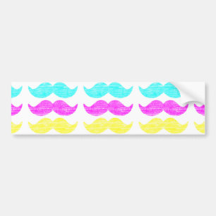 CMY Moustaches (letterpress style) Bumper Sticker