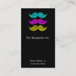 CMY Moustaches (letterpress style) Business Card