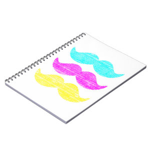 CMY Moustaches (letterpress style) Notebook