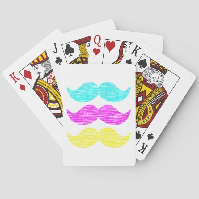 CMY Moustaches (letterpress style) Playing Cards (Back)