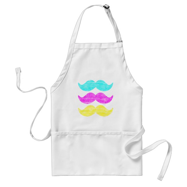 CMY Moustaches (letterpress style) Standard Apron (Front)