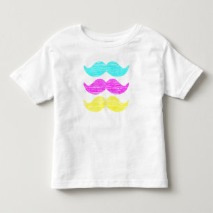 CMY Moustaches (letterpress style) Toddler T-shirt