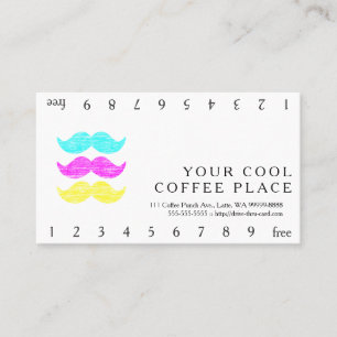 CMY Moustaches Loyalty Card
