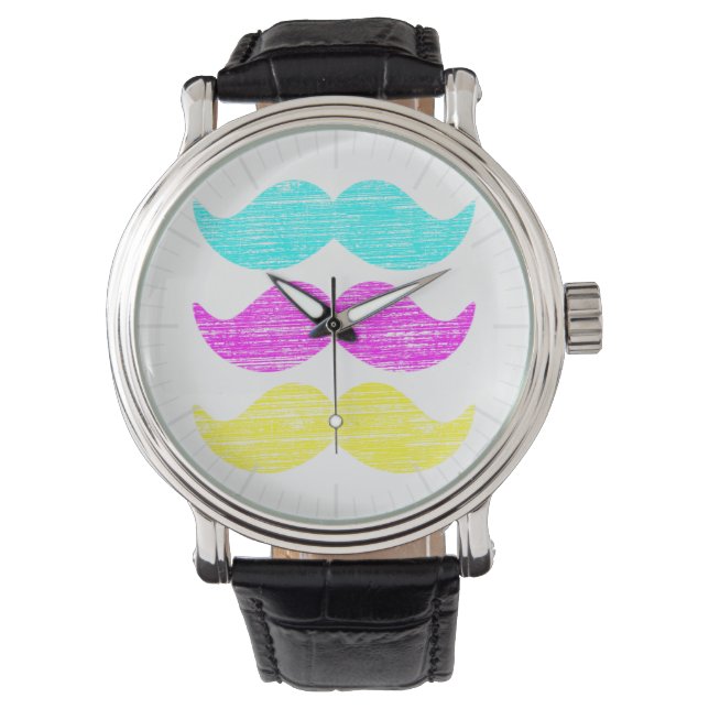 CMY Moustaches Watch (Front)