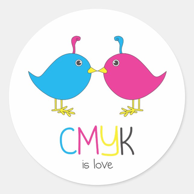 cmyk est un autocollant d'amour (Devant)