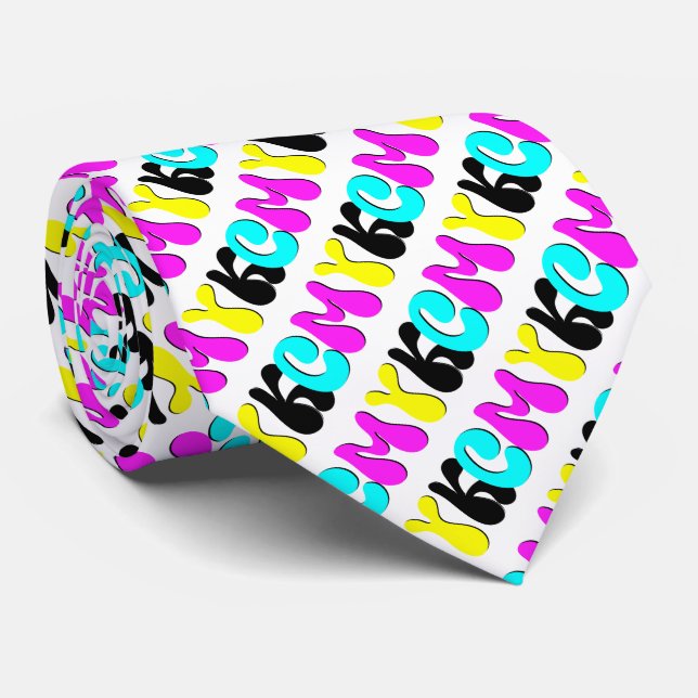 CMYK Funky Retro Tie (Rolled)