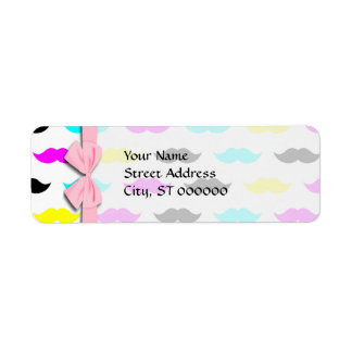 CMYK hipster moustache pattern