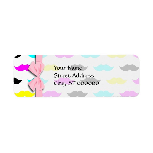CMYK hipster moustache pattern (Front)