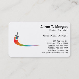 CMYK Ink Drops Colourful Paint Brush Printer Business Card