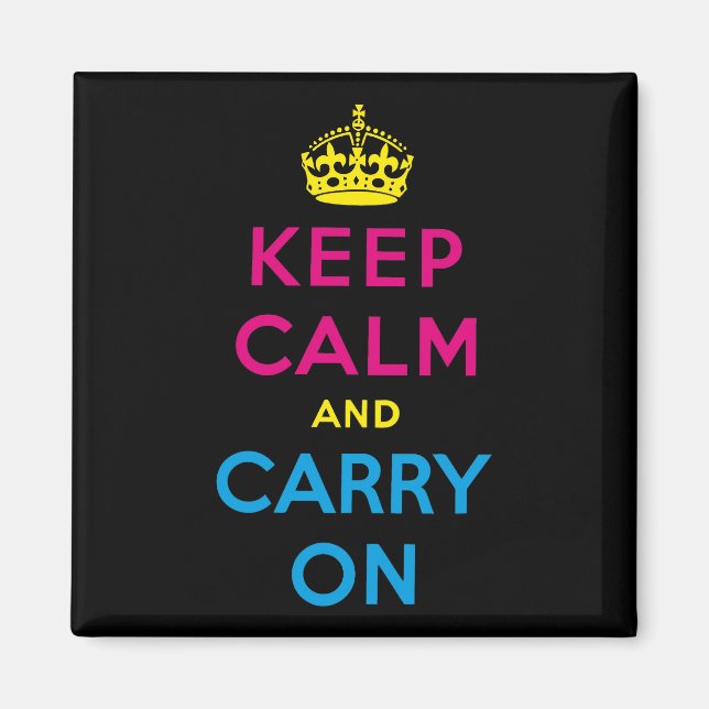 CMYK keep calm and carry on Magnet (Front)
