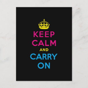 CMYK keep calm and carry on Postcard