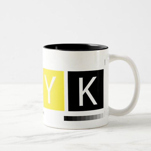 CMYK Pre-Press Colours Two-Tone Coffee Mug (Right)