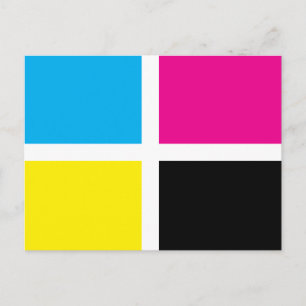 cmyk rectangles postcard