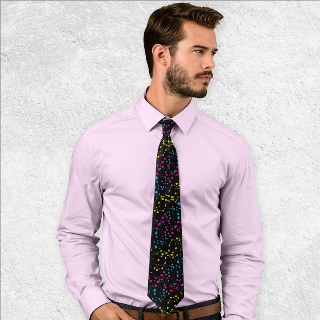 CMYK Splatter Cyan Magenta Yellow Black Printer's Tie (Creator Uploaded)
