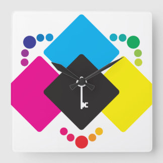CMYK SQUARE WALL CLOCK