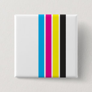 CMYK Stripes 2 Inch Square Button